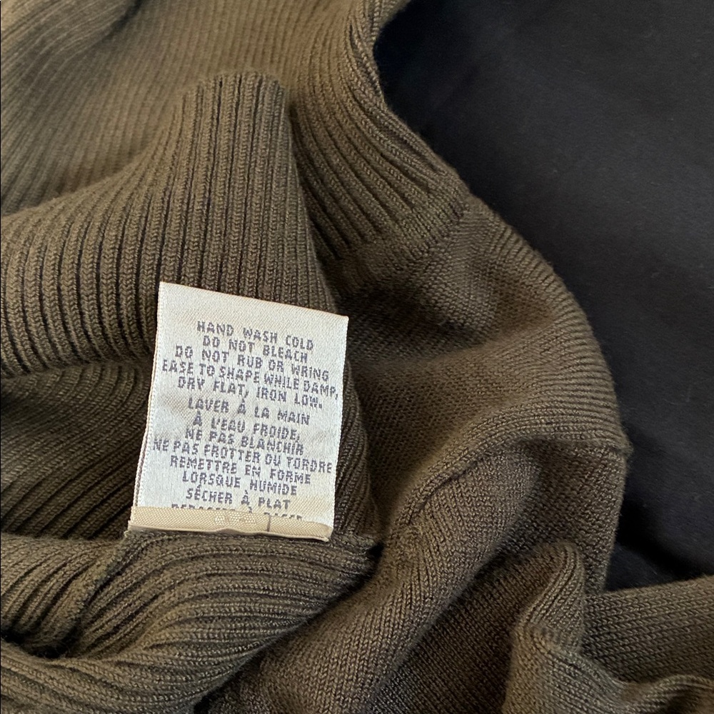 Cleo Dark Olive Cowl Neck Sweater; Soft Rayon Blend; Size: XSP - Picture 8 of 10